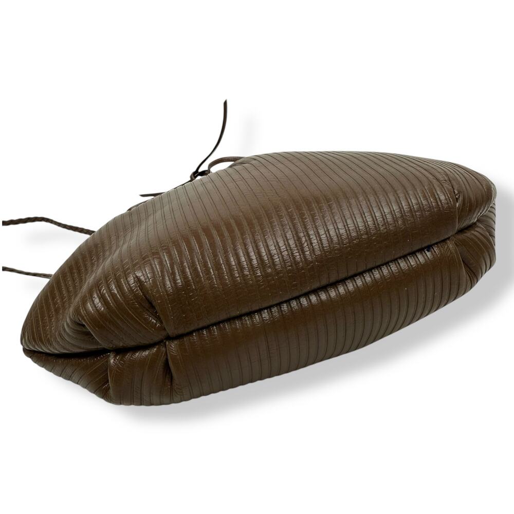 1960's kiss lock taupe striped leather mini purse by CORET MONTREAL CANADA - Picture 4 of 16